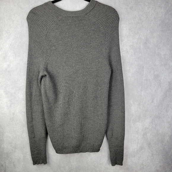 HUGO Hugo Boss Gray Extra Fine Merino Crewneck Sweater Size L - Picture 2 of 11